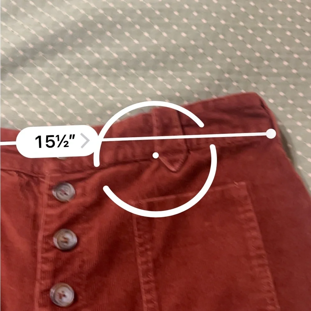 Frye Ilana Ultra High-Rise Corduroy
Wide-Leg Cropped Jeans Sz30 Dark
Orange - Picture 9 of 9